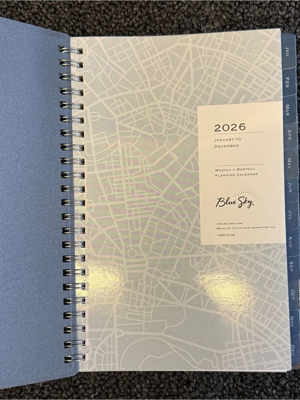 Blue Sky 2026 Weekly Monthly Planner Calendar Gray Tabbed Organizer NEW